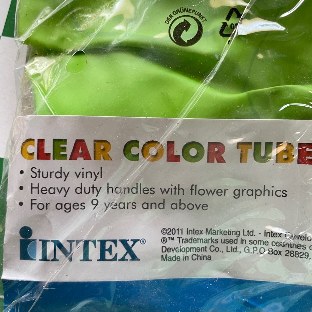 Clear Color Swim Tube - Green Inflatable Pool Float - Picture 4 of 5